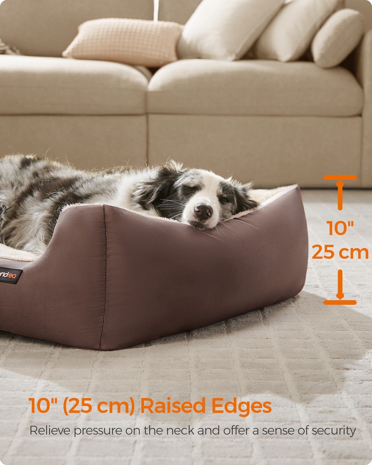 Washable Dog Bed S Coffee Brown - image 9