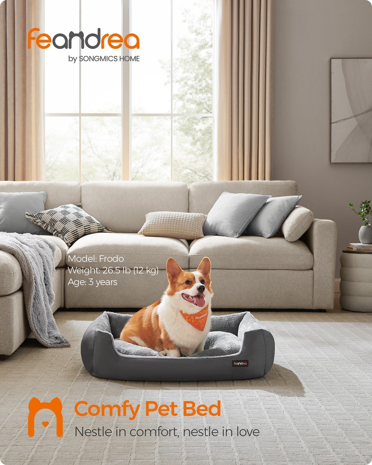 Washable Dog Bed S Coffee Brown - image 14