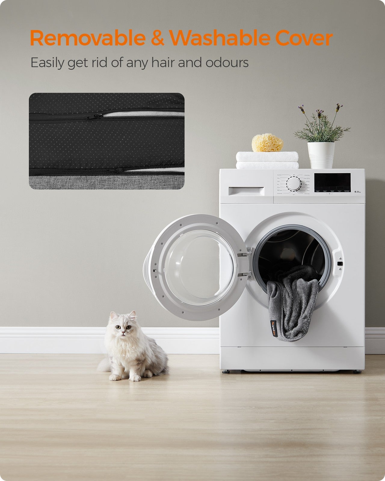 Washable Dog Bed S Light Grey - image 6