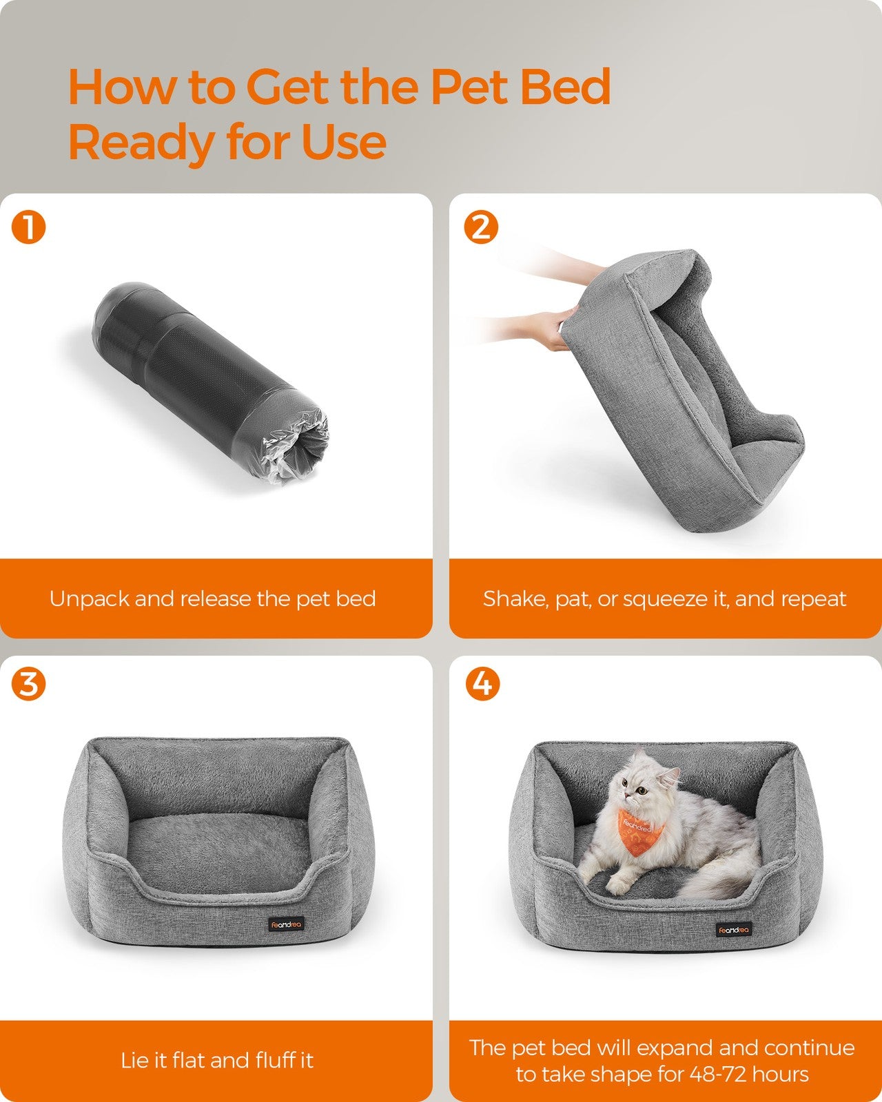 Washable Dog Bed S Light Grey - image 8