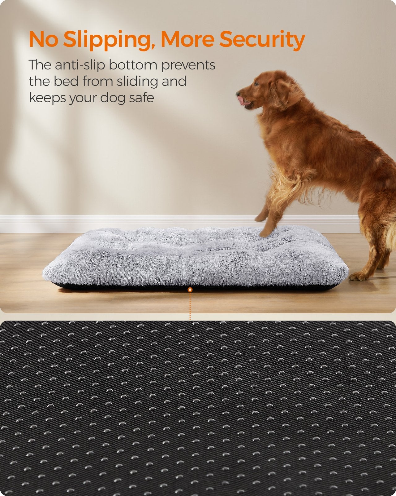 Large Fluffy Dog Bed Grey Ombré - image 6