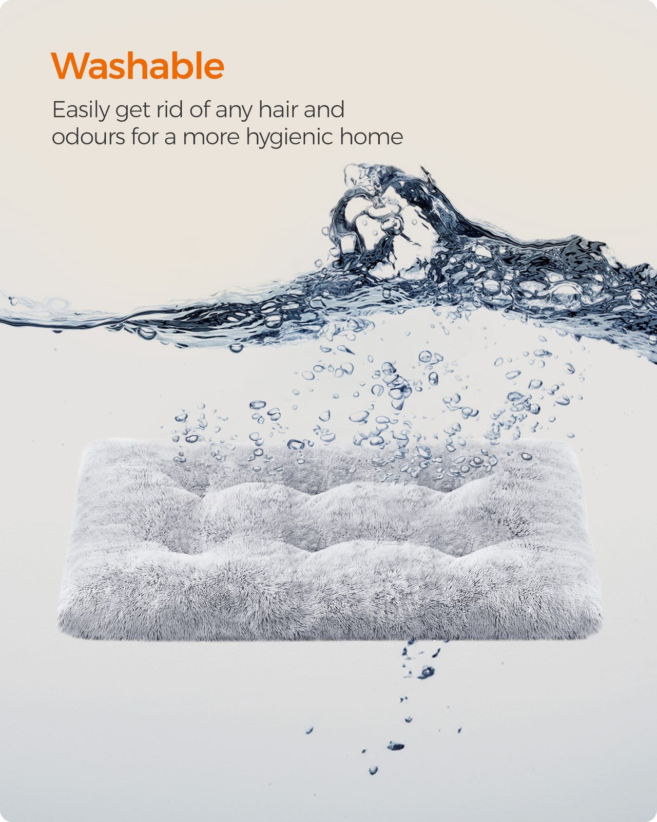 Large Fluffy Dog Bed Grey Ombré - image 7