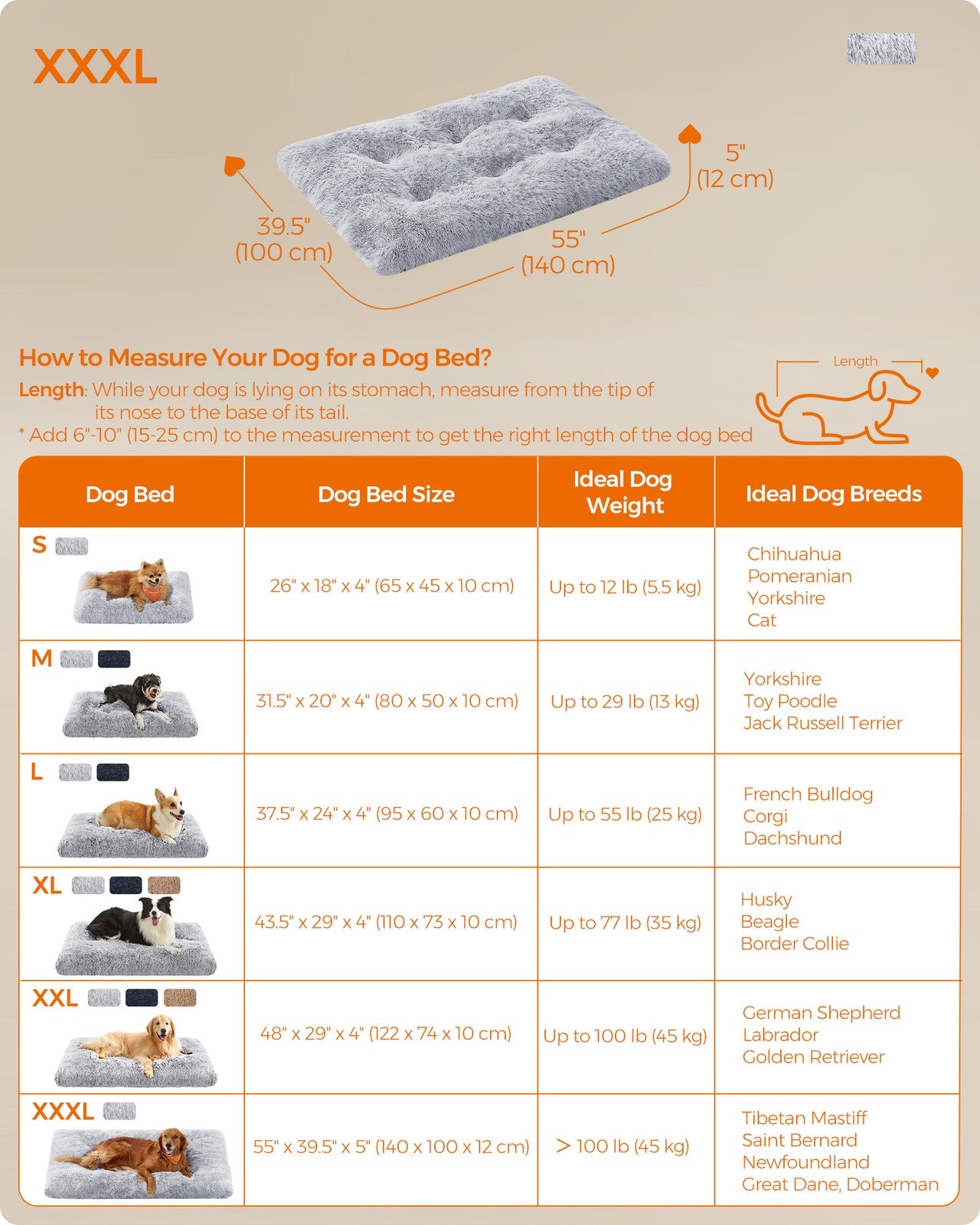 Large Fluffy Dog Bed Grey Ombré - image 8