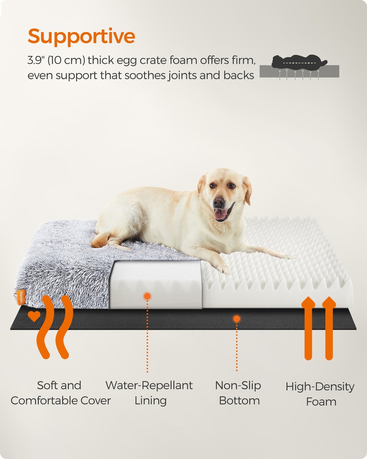 122 x 74 x 10 cm Dog Bed Grey Ombré - image 3
