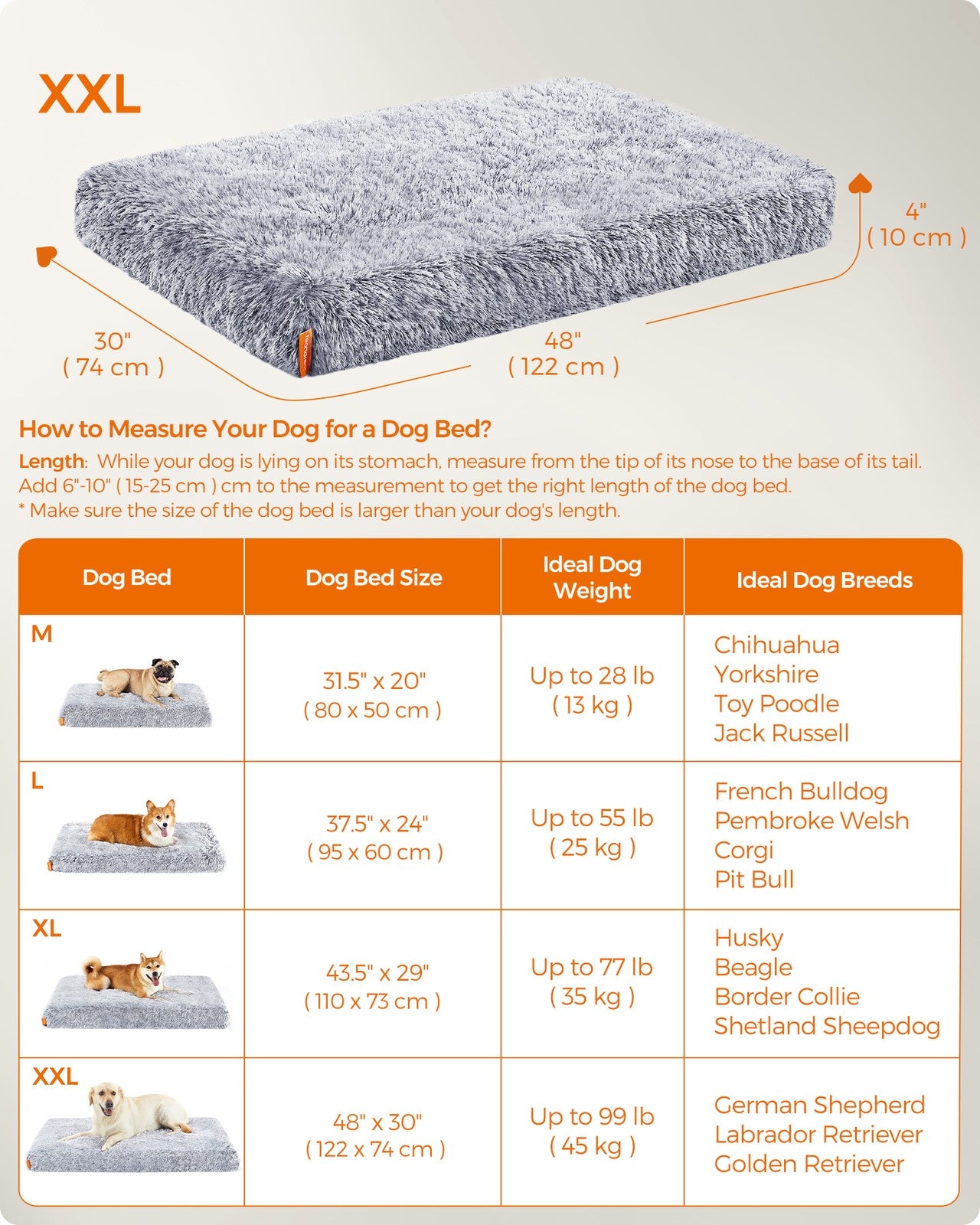 122 x 74 x 10 cm Dog Bed Grey Ombré - image 6