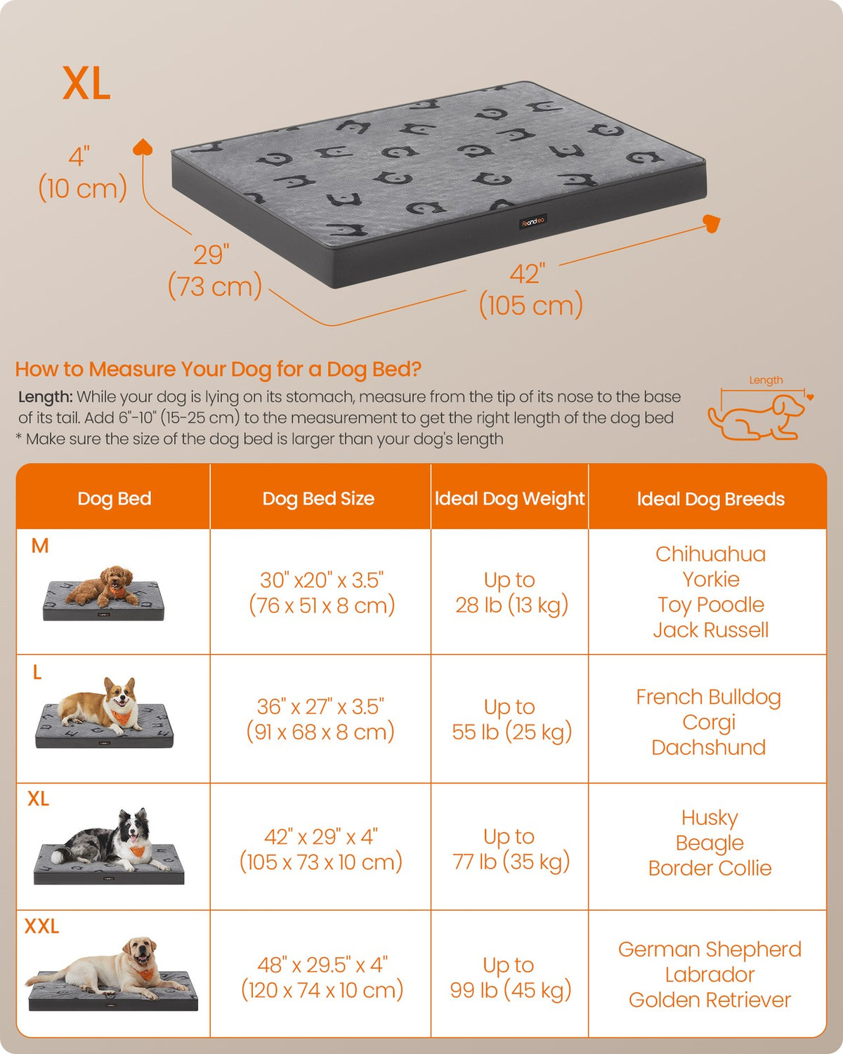 L Orthopedic Dog Bed for Dog Crate Dove Grey - image 14