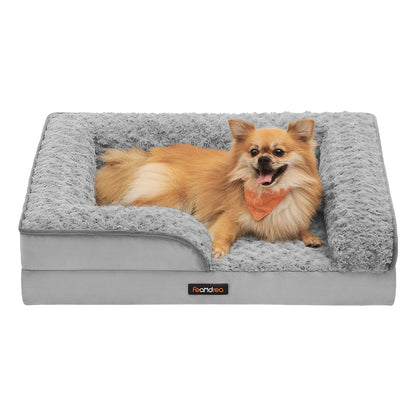 Memory Foam Dog Bed with Sides Dove Grey - image 25
