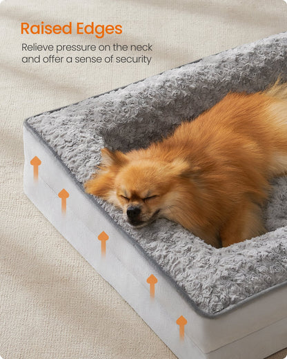 Memory Foam Dog Bed with Sides Dove Grey - image 28
