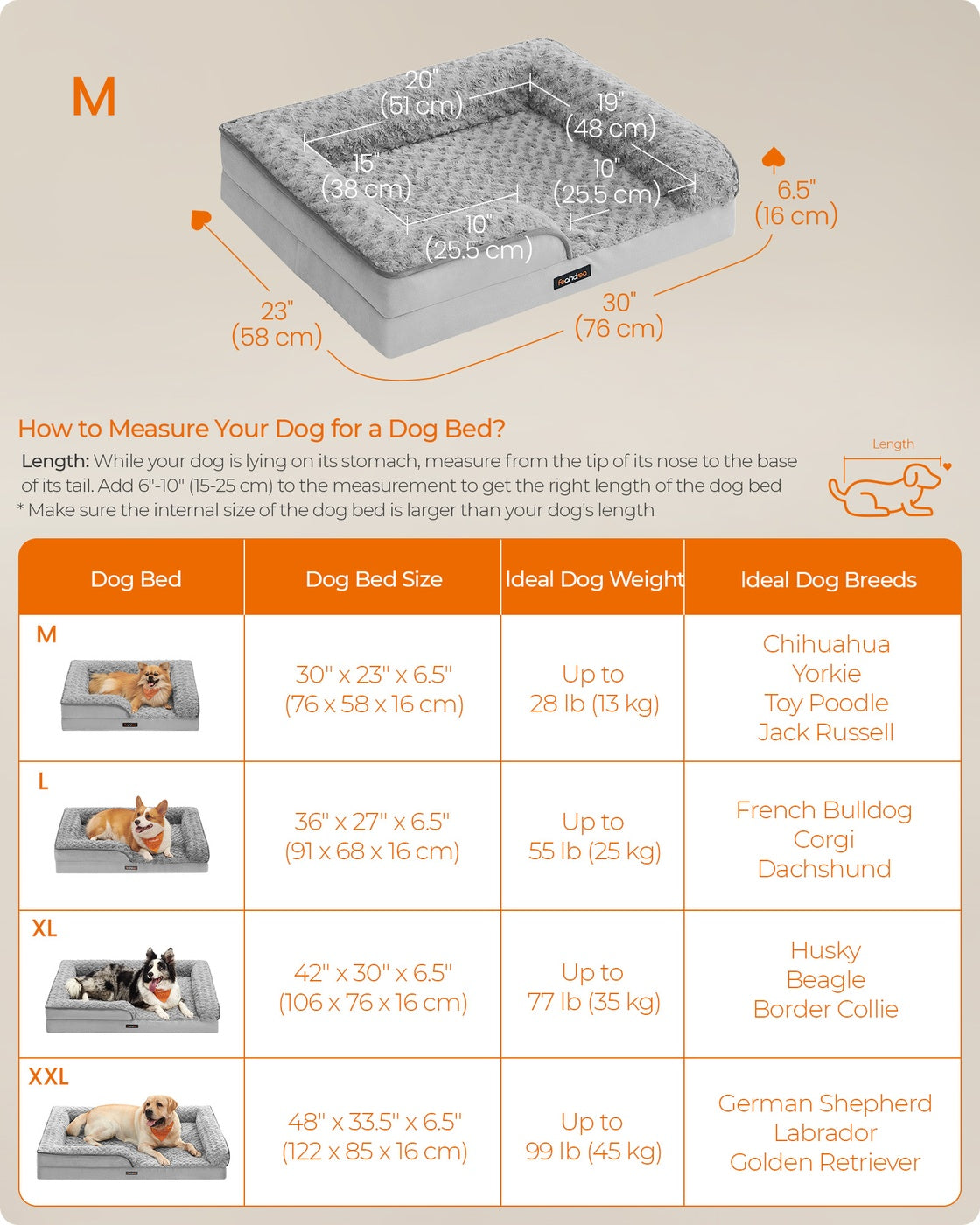 Memory Foam Dog Bed with Sides Dove Grey - image 30