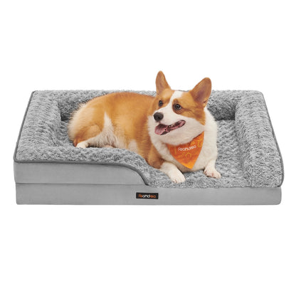 Memory Foam Dog Bed with Sides Dove Grey - image 31