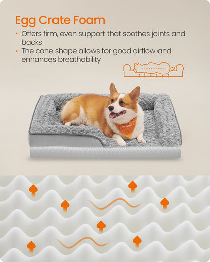 Memory Foam Dog Bed with Sides Dove Grey - image 33