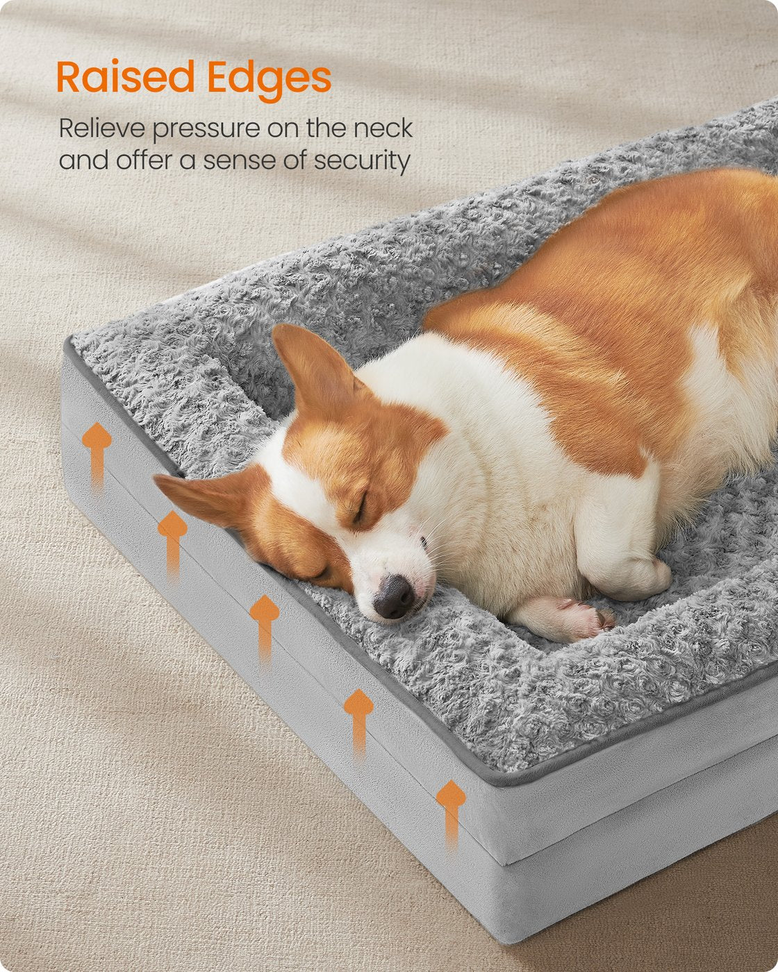Memory Foam Dog Bed with Sides Dove Grey - image 34