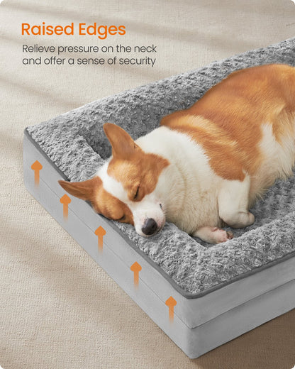 Memory Foam Dog Bed with Sides Dove Grey - image 34