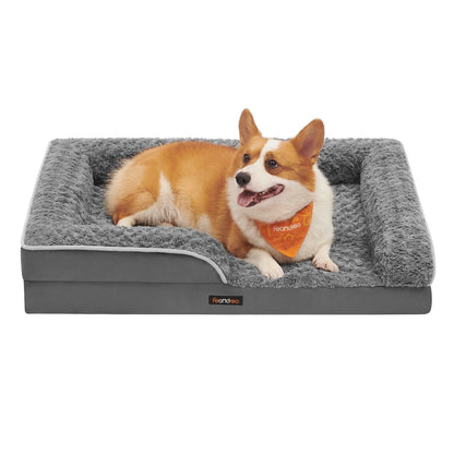 Memory Foam Dog Bed with Sides Dove Grey - image 37