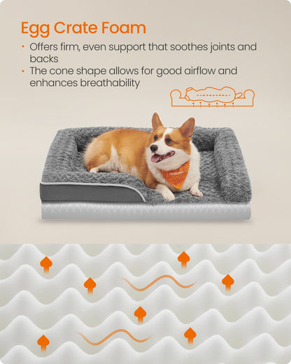 Memory Foam Dog Bed with Sides Dove Grey - image 39