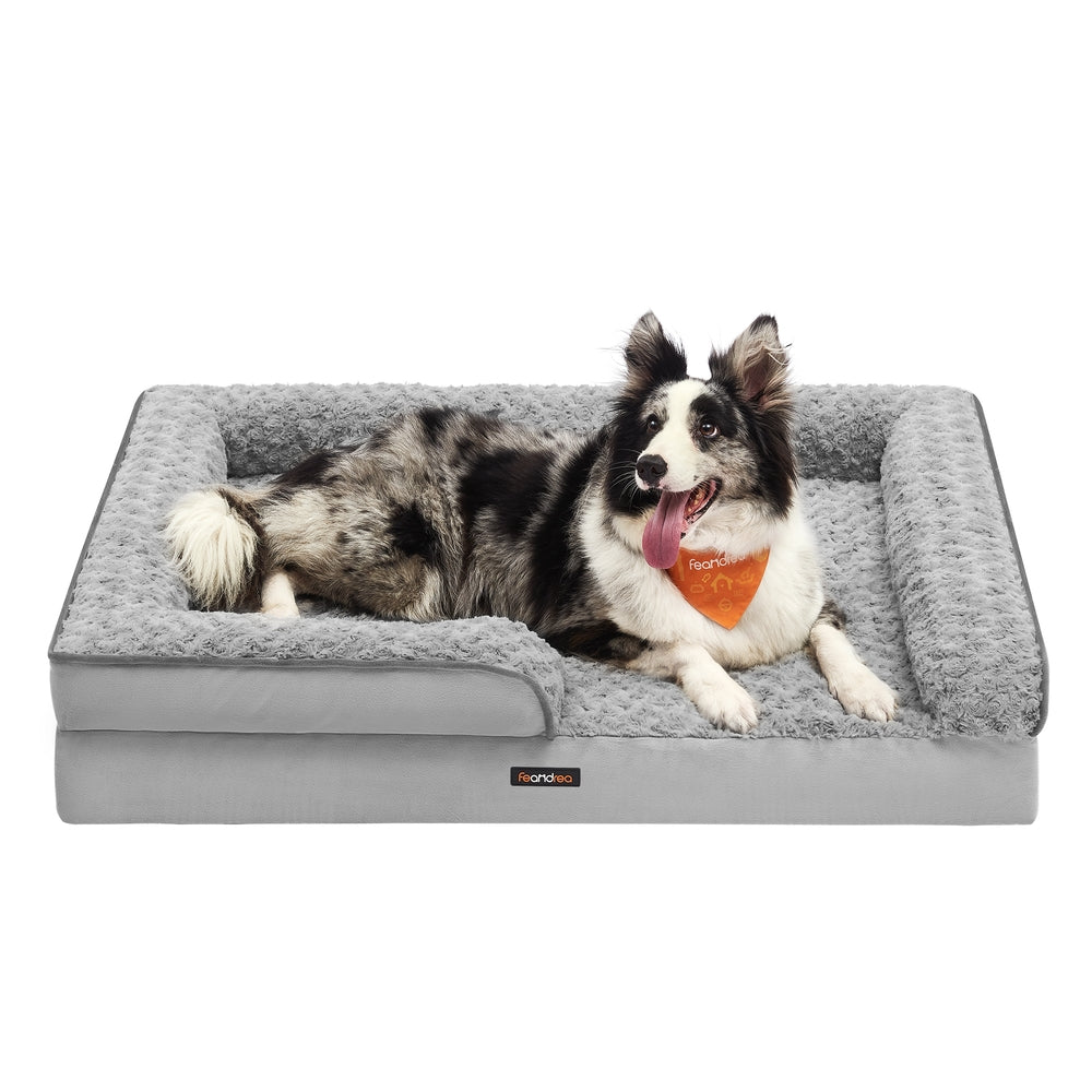 Memory Foam Dog Bed with Sides Dove Grey - image 1