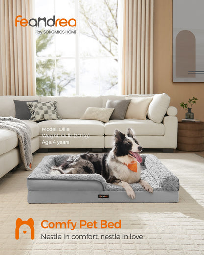 Memory Foam Dog Bed with Sides Dove Grey - image 2