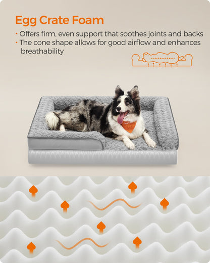 Memory Foam Dog Bed with Sides Dove Grey - image 3