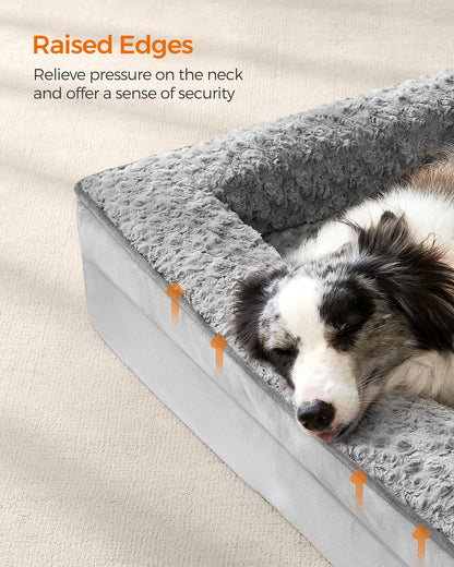 Memory Foam Dog Bed with Sides Dove Grey - image 4