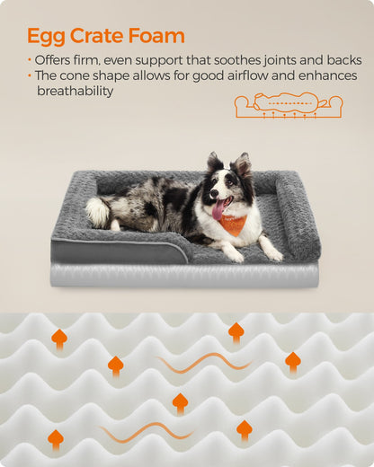 Memory Foam Dog Bed with Sides Dove Grey - image 9