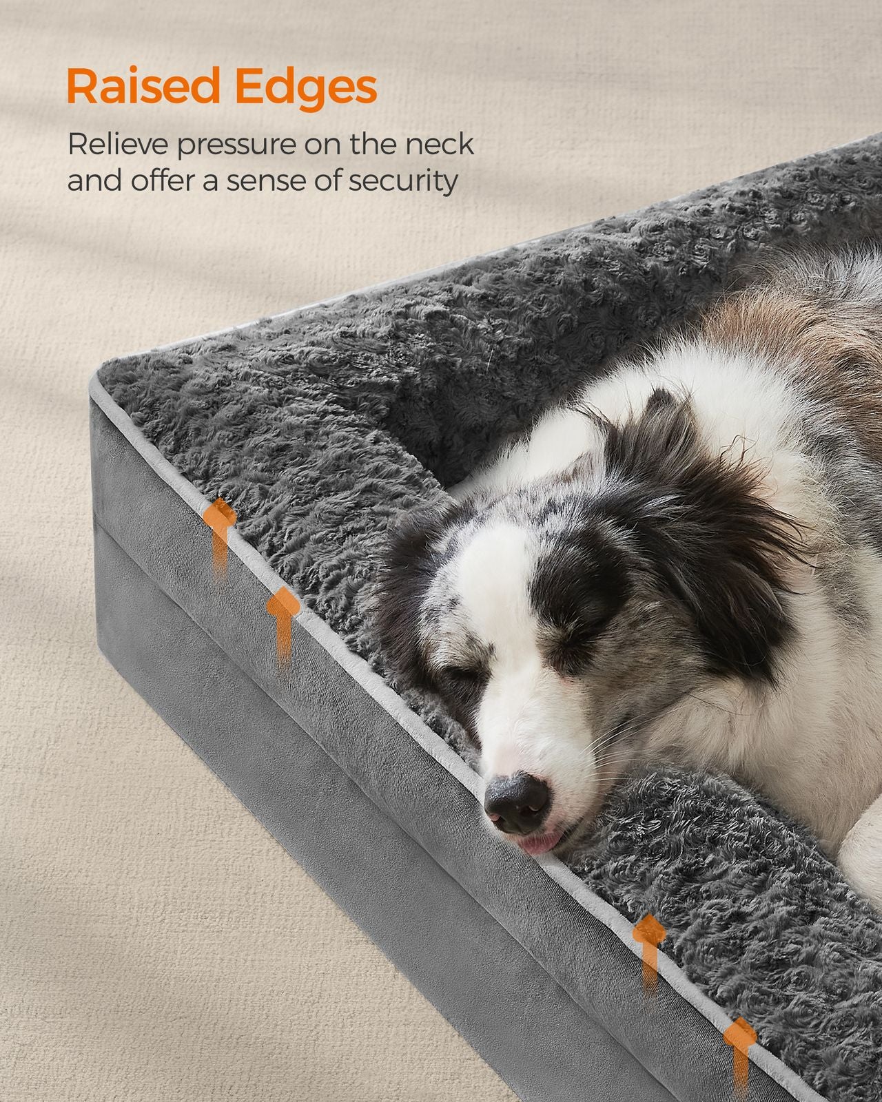 Memory Foam Dog Bed with Sides Dove Grey - image 10