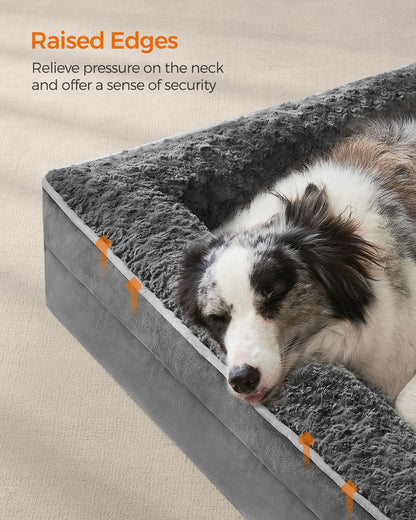 Memory Foam Dog Bed with Sides Dove Grey - image 10