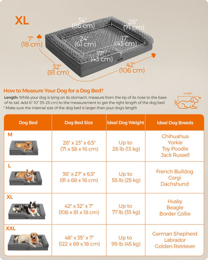 Memory Foam Dog Bed with Sides Dove Grey - image 12