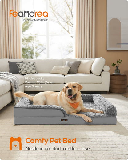 Memory Foam Dog Bed with Sides Dove Grey - image 14