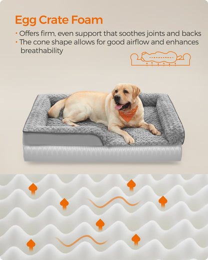 Memory Foam Dog Bed with Sides Dove Grey - image 15