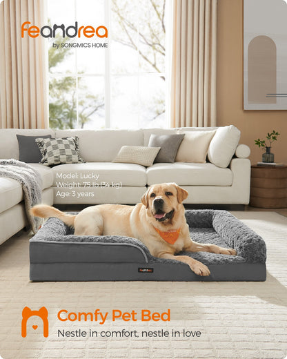 Memory Foam Dog Bed with Sides Dove Grey - image 20