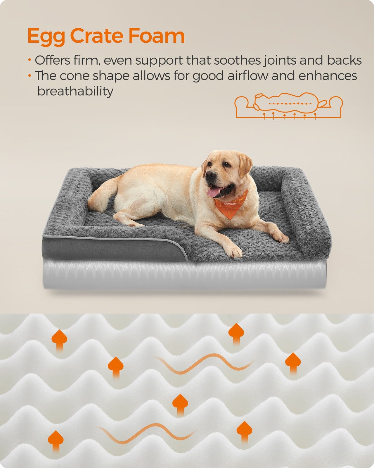 Memory Foam Dog Bed with Sides Dove Grey - image 21