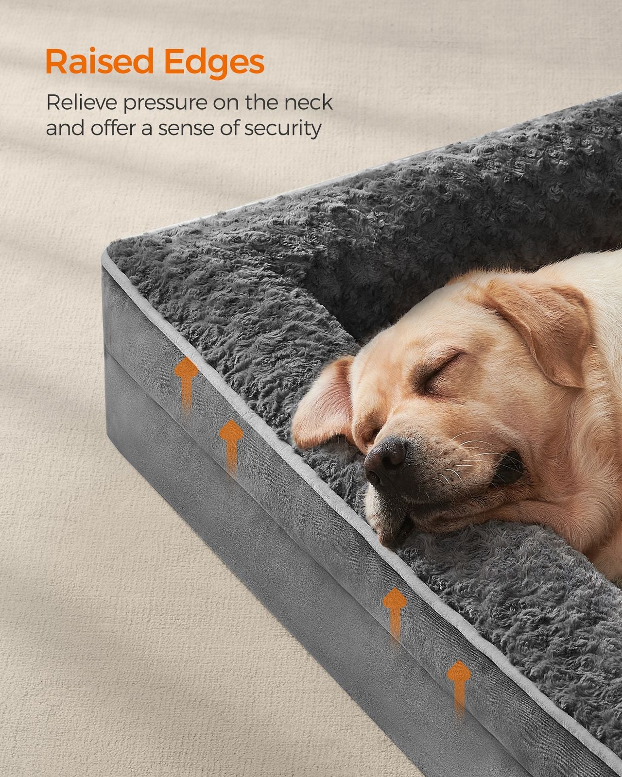 Memory Foam Dog Bed with Sides Dove Grey - image 22