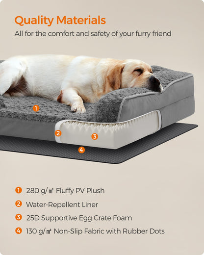 Memory Foam Dog Bed with Sides Dove Grey - image 23