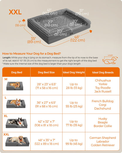 Memory Foam Dog Bed with Sides Dove Grey - image 24
