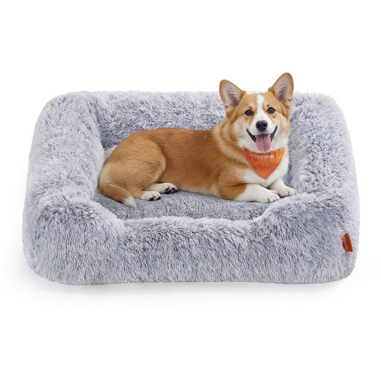 Dog Bed 91 x 68 x 18 cm with Soft Padding Grey Ombré - image 1