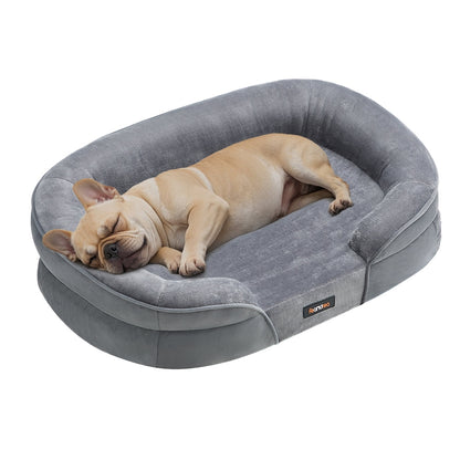 Dog Bed Orthopaedic Dog Sofa 91 x 68 x 18 cm Light Grey - image 13