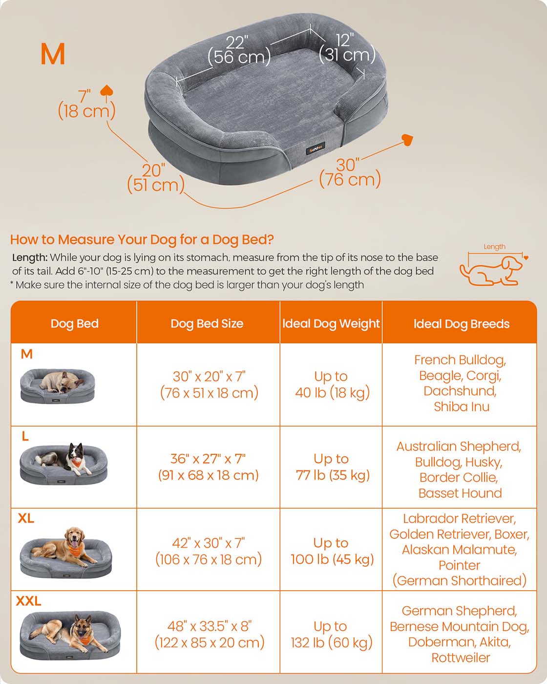 Dog Bed Orthopaedic Dog Sofa 91 x 68 x 18 cm Light Grey - image 18