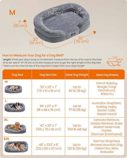 Dog Bed Orthopaedic Dog Sofa 91 x 68 x 18 cm Light Grey - image 18