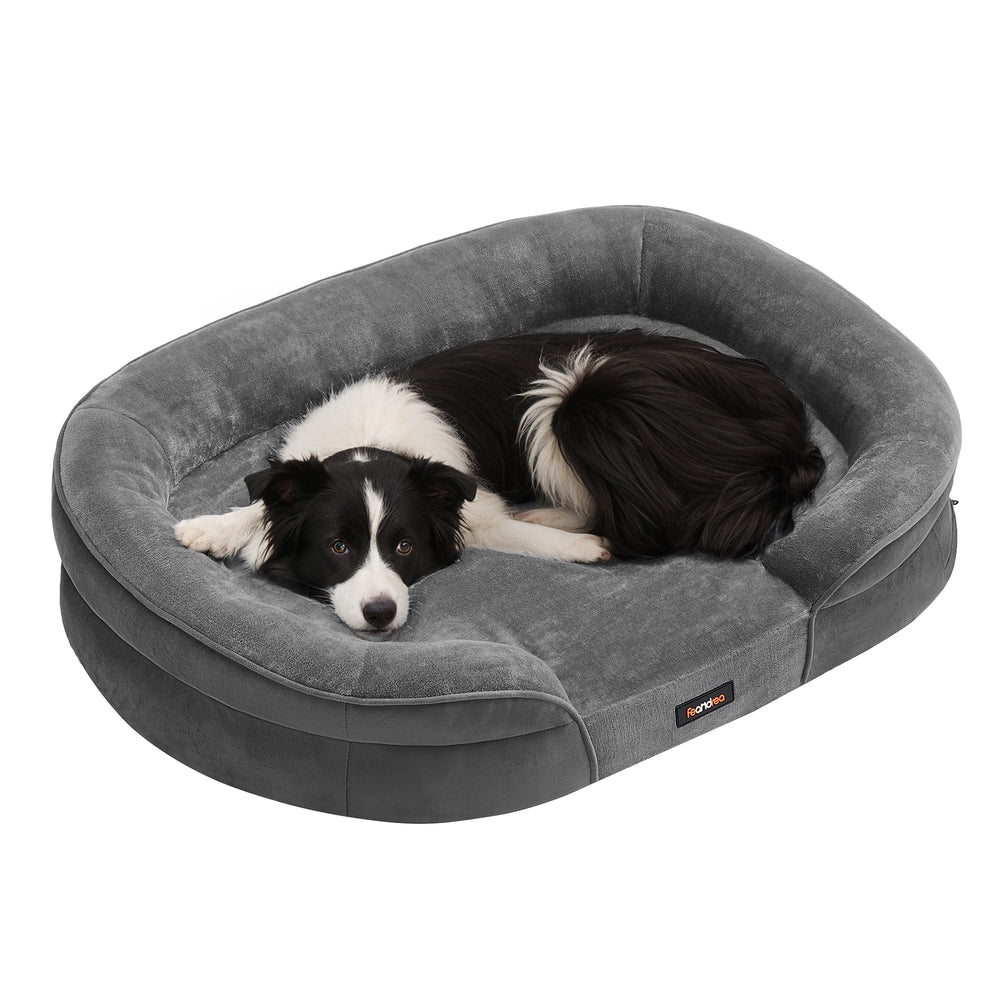 Dog Bed Orthopaedic Dog Sofa 91 x 68 x 18 cm Light Grey - image 25