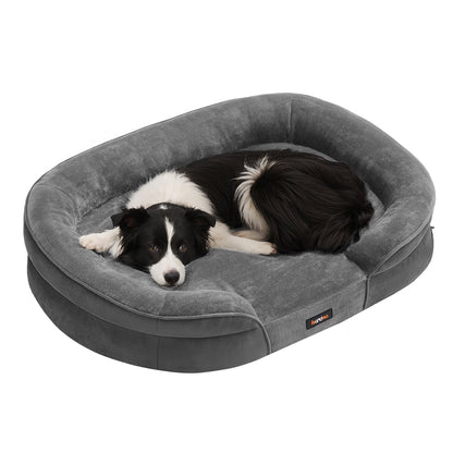 Dog Bed Orthopaedic Dog Sofa 91 x 68 x 18 cm Light Grey - image 25