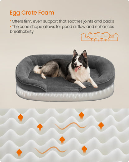 Dog Bed Orthopaedic Dog Sofa 91 x 68 x 18 cm Light Grey - image 27