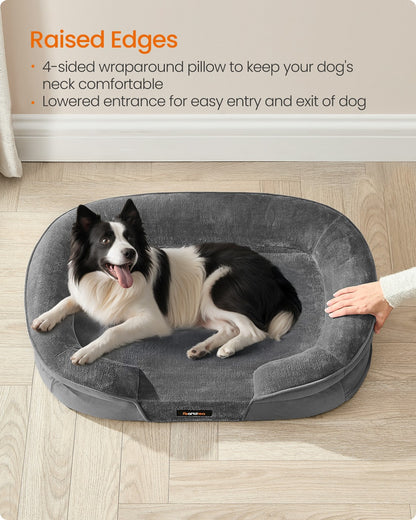 Dog Bed Orthopaedic Dog Sofa 91 x 68 x 18 cm Light Grey - image 28