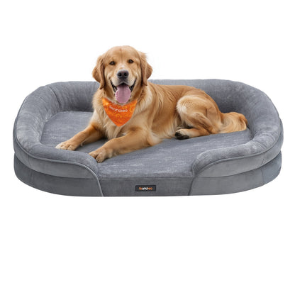 Dog Bed Orthopaedic Dog Sofa 91 x 68 x 18 cm Light Grey - image 7