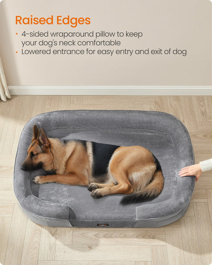 Dog Bed Orthopaedic Dog Sofa 106 x 76 x 18 cm Light Grey - image 10