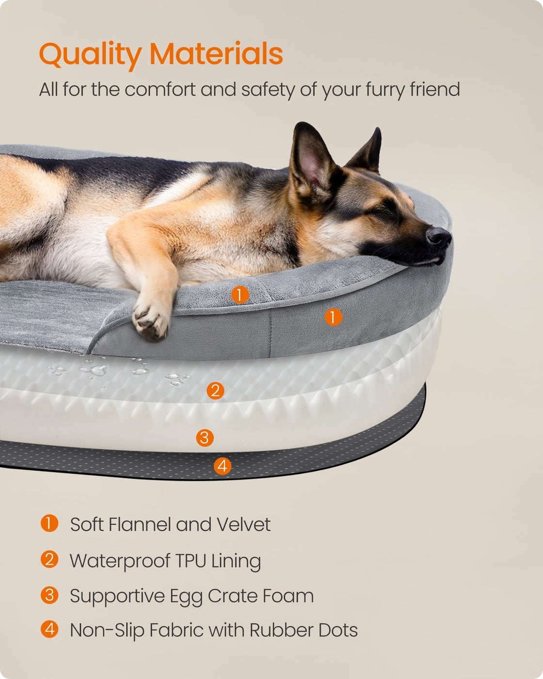 Dog Bed Orthopaedic Dog Sofa 91 x 68 x 18 cm Light Grey - image 23