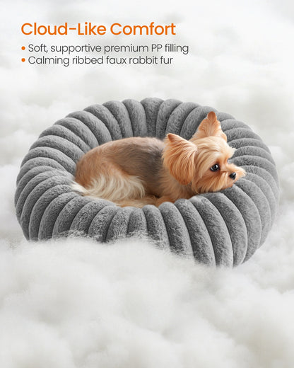 Dog Bed Small Cat Bed with Soft Padding 50 cm Dove Grey - image 3