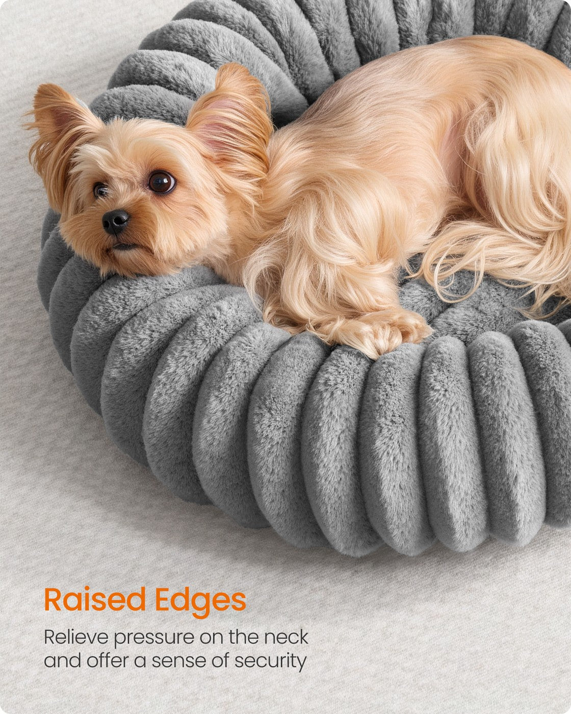 Dog Bed Small Cat Bed with Soft Padding 50 cm Dove Grey - image 4