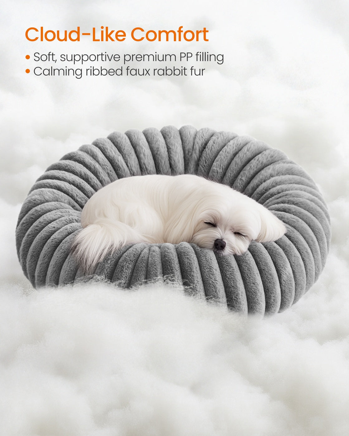 Dog Bed Small Cat Bed with Soft Padding 50 cm Dove Grey - image 9