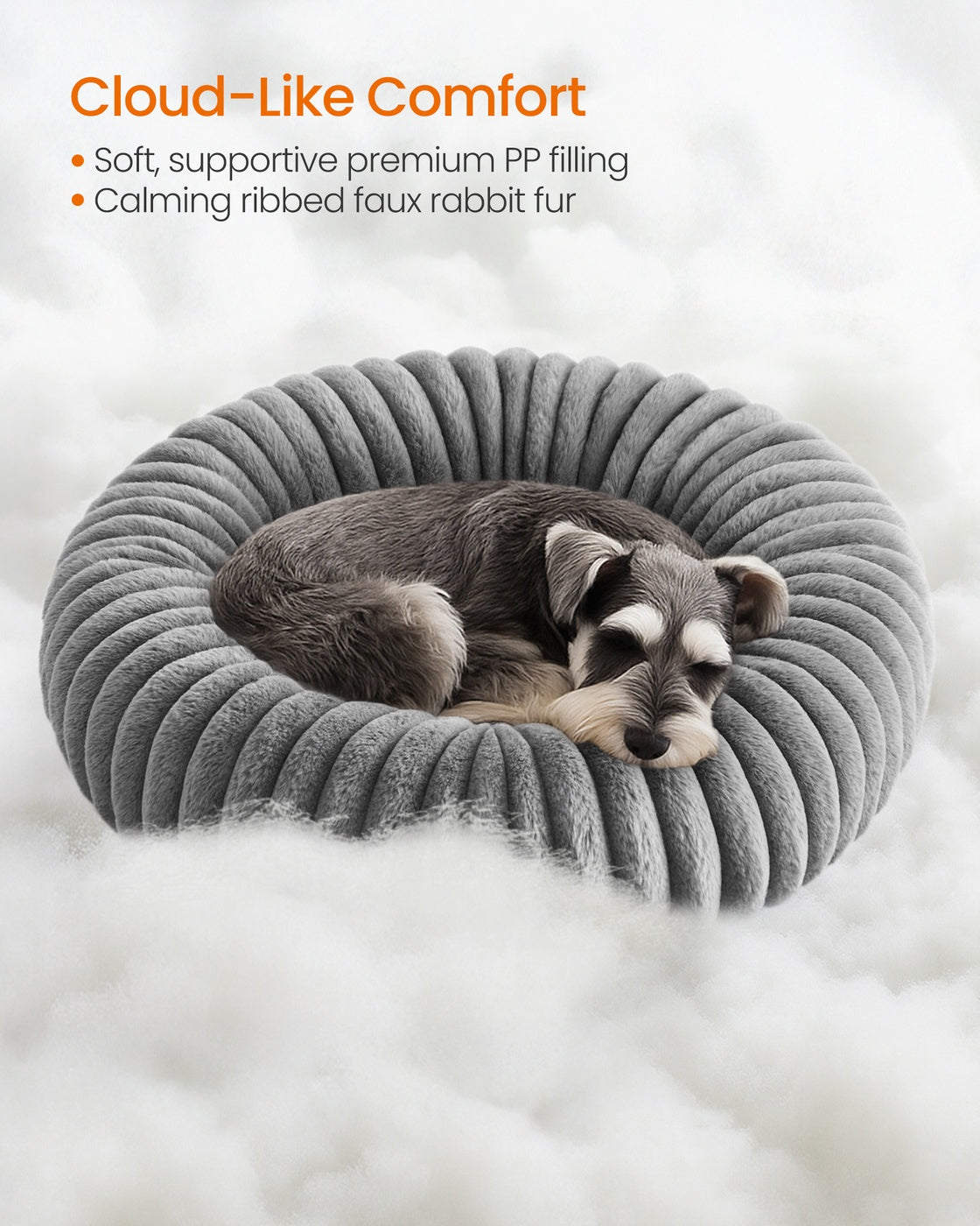 Dog Bed Small Cat Bed with Soft Padding 50 cm Dove Grey - image 15
