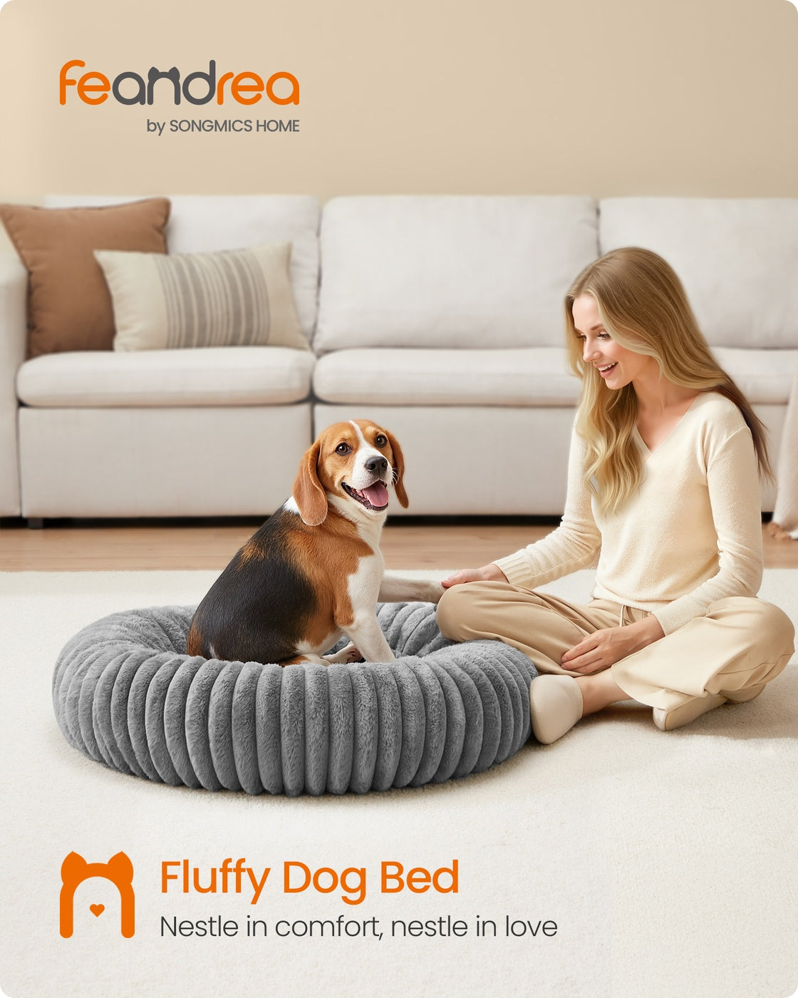 Dog Bed Small Cat Bed with Soft Padding 50 cm Dove Grey - image 20